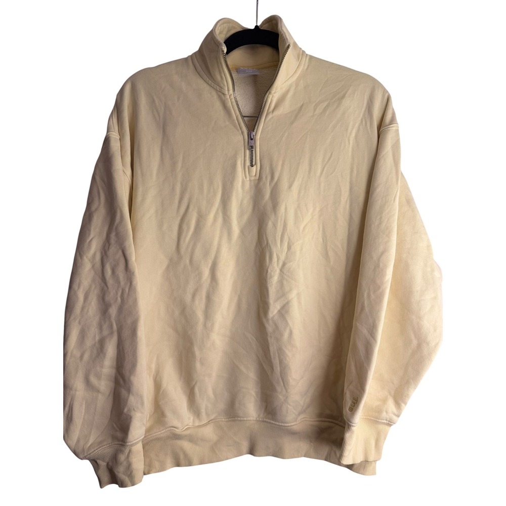 Aritzia Tna Cozy Fleece Mega Quarter Zip Sweatshirt Yellow Oversized Pullover 2